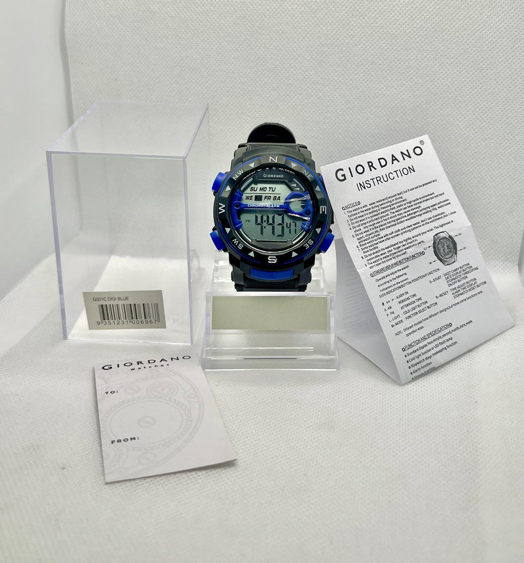 Giordano Digital Men’s Watch (Black & Blue Combo)