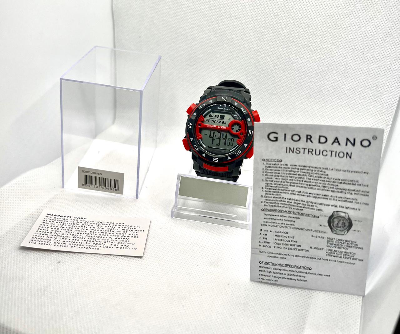 Giordano Digital Men’s Watch (Black & Red Combo)
