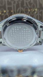 Two Tone Gold White Diamond Cut Dial 