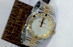 Two Tone Gold White Diamond Cut Dial 
