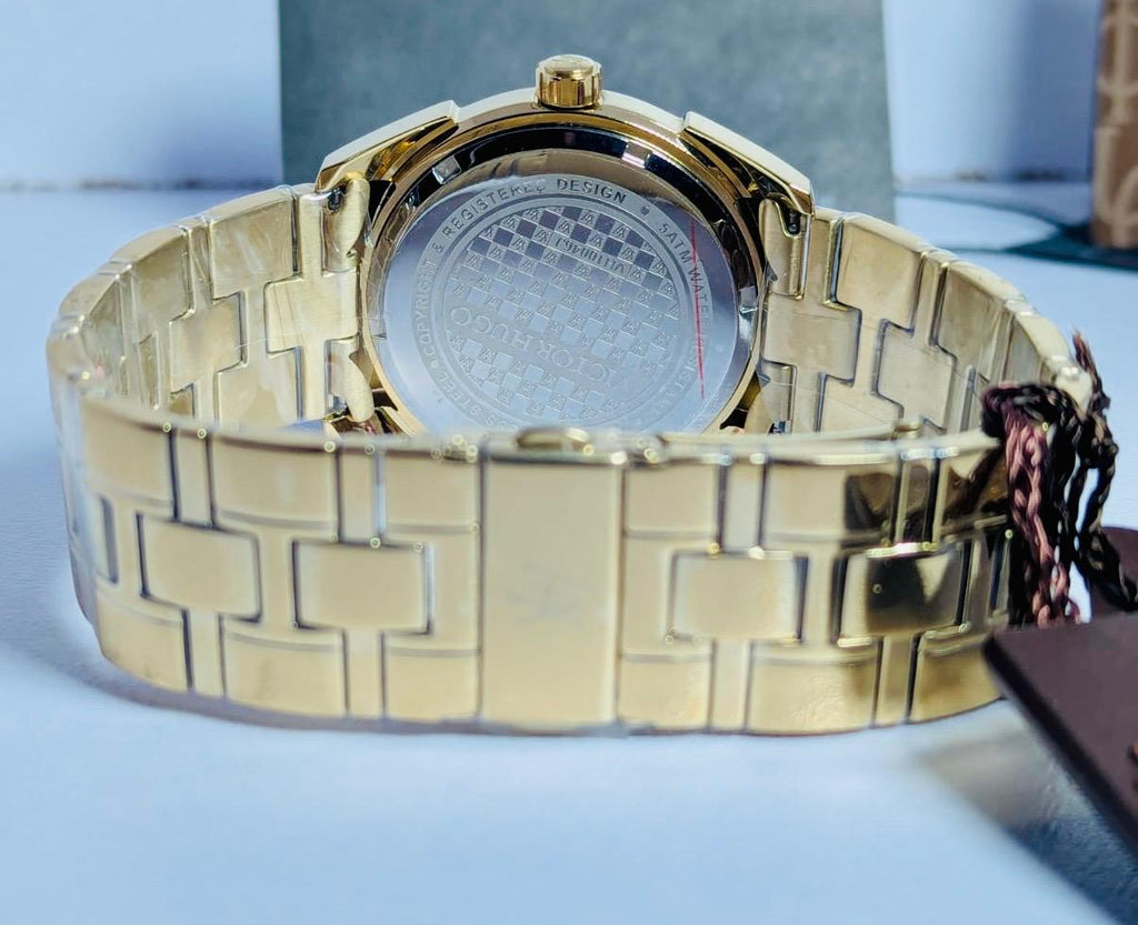 Victor Hugo Gold Dial Gold Chain Watch