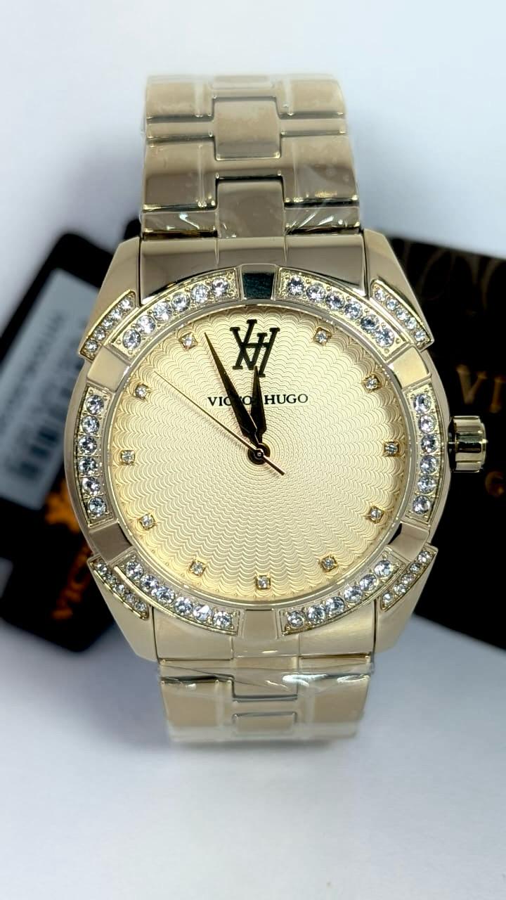 Victor Hugo Gold Dial Gold Chain Watch