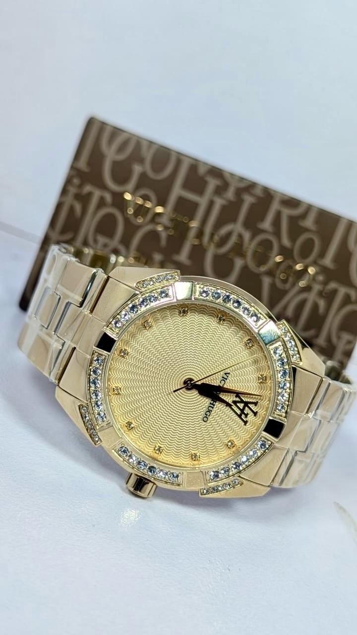 Victor Hugo Gold Dial Gold Chain Watch