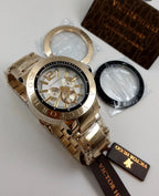 Victor Hugo White Dial with Gold Chain