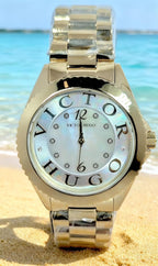 White Dial With Gold chain