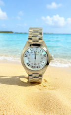 White Dial With Gold chain