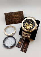 Victor Hugo Black Dial with Gold Chain