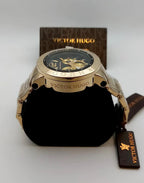 Victor Hugo Black Dial with Gold Chain